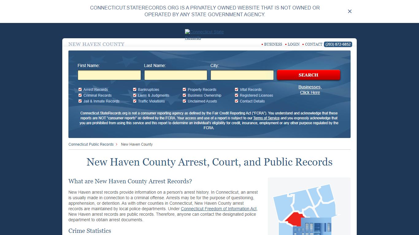 New Haven County Arrest, Court, and Public Records